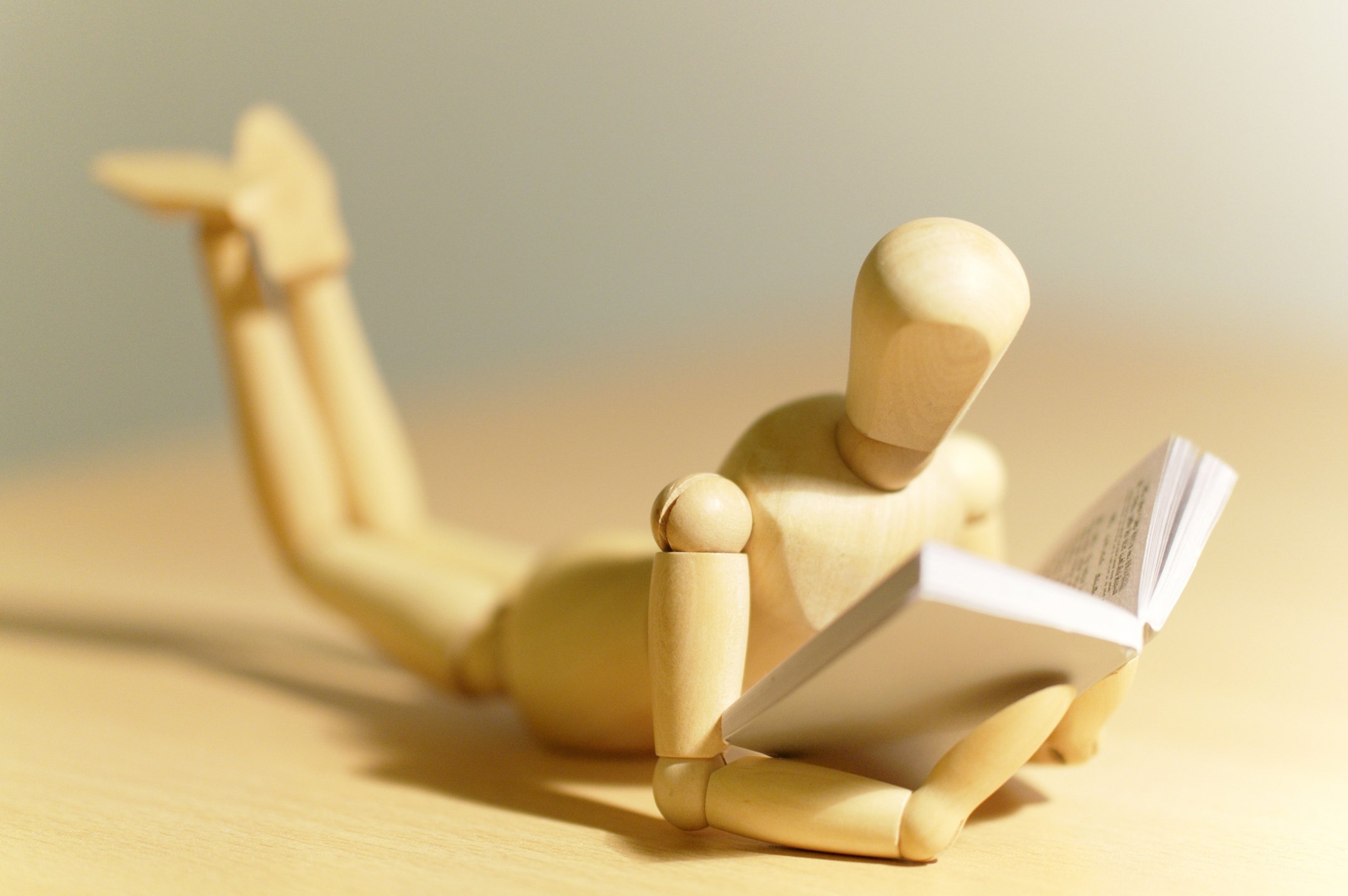 Human Figure Doll Reading A Book